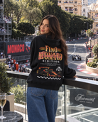 Circuit Pulse Hoodie — female model, back view in a Monaco lifestyle setting.